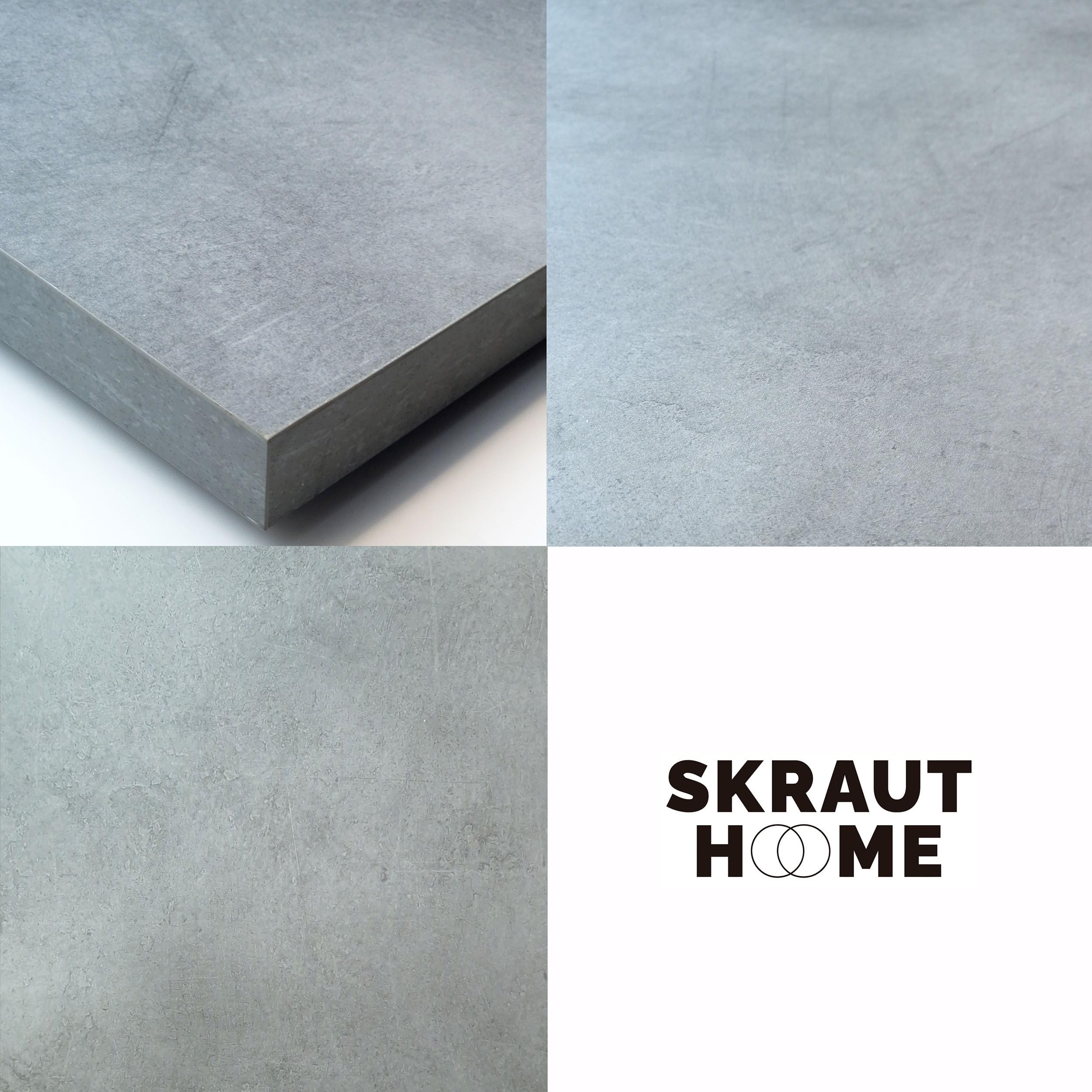 Skraut Home | Mueble TV | Televisión | Muebles de salón, almacenaje | 288x57x35 cm | para TV Gran Formato | Chimenea eléctrica XXL | Diseño Industrial | Estilo Moderno | Cemento