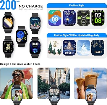 Smart Watch (Answer/Make Call), 2.1 Curved AMOLED Screen Smartwatch for Men Women, Activity Trackers with 150+ Sport Modes/Heart Rate/Sleep/SpO2 Monitor,5ATM Waterproof, Android and iOS Compatible