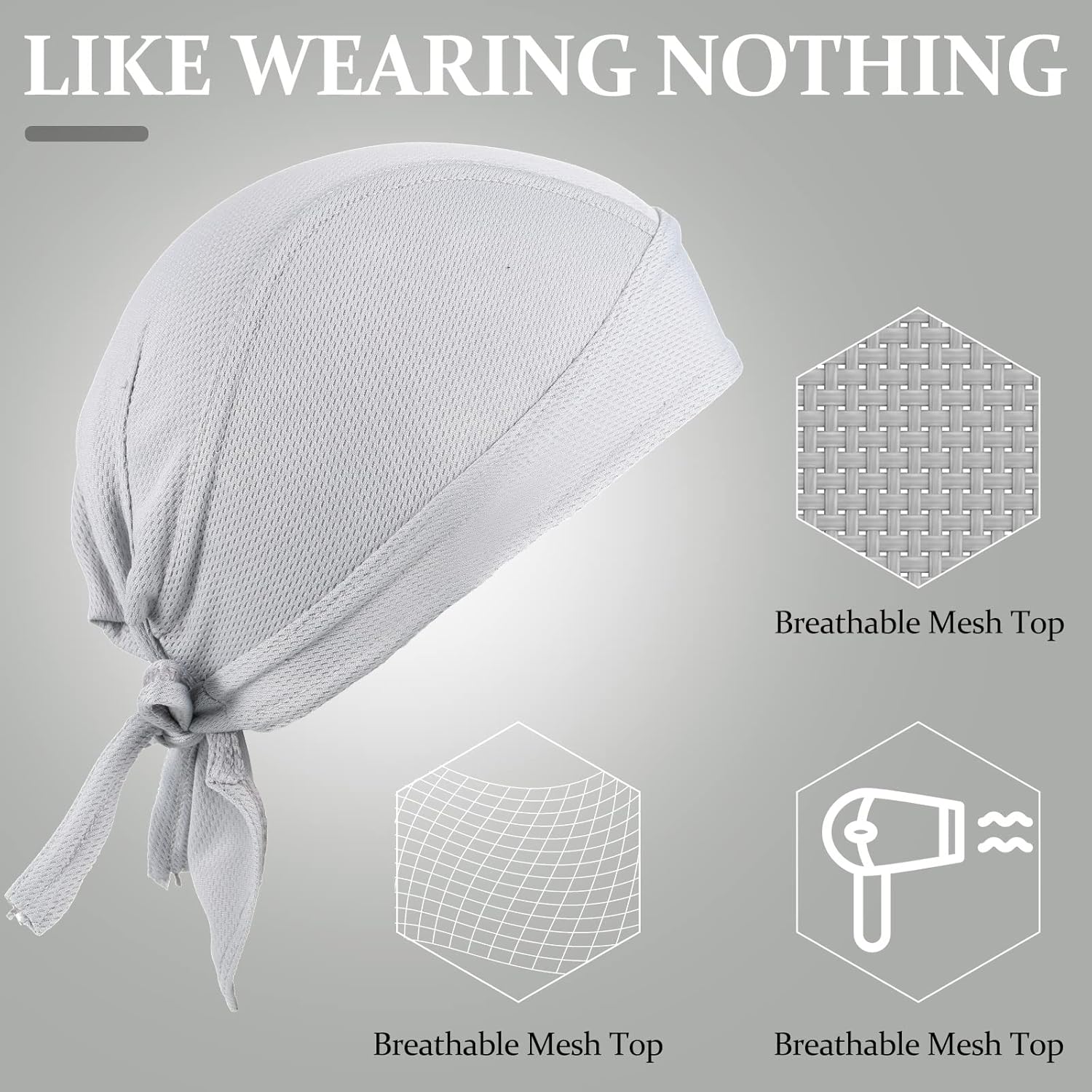 6 Pieces Do Rags Sweat Wicking Beanie Cooling Durags Skull Cap Motorcycle Head Wrap Bandana for Men Women - Image 4