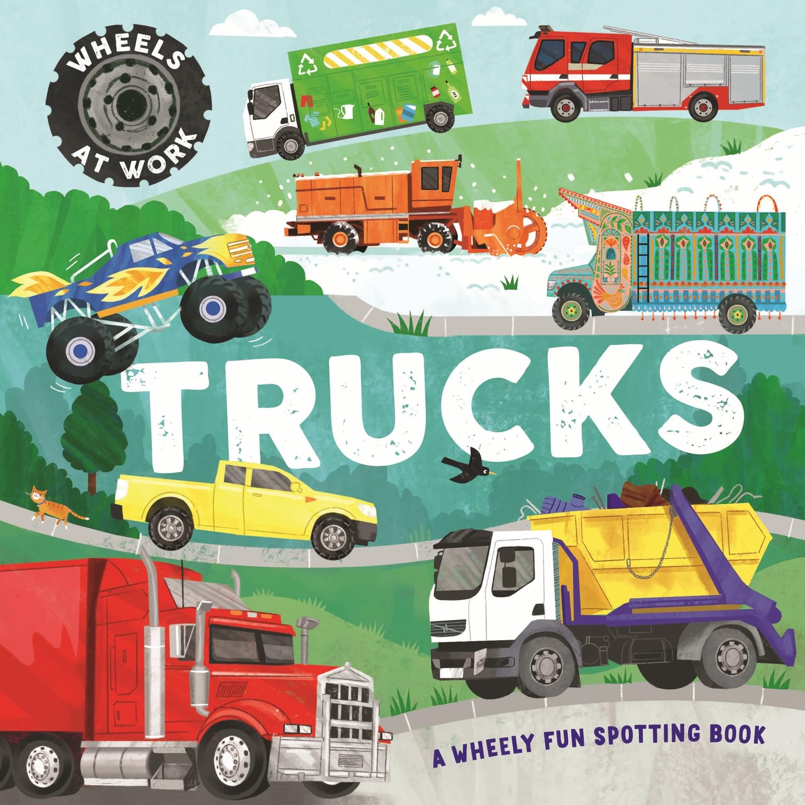 Bryony Davies Unisex Multicolor Wheels At Work: Trucks Paperback Book