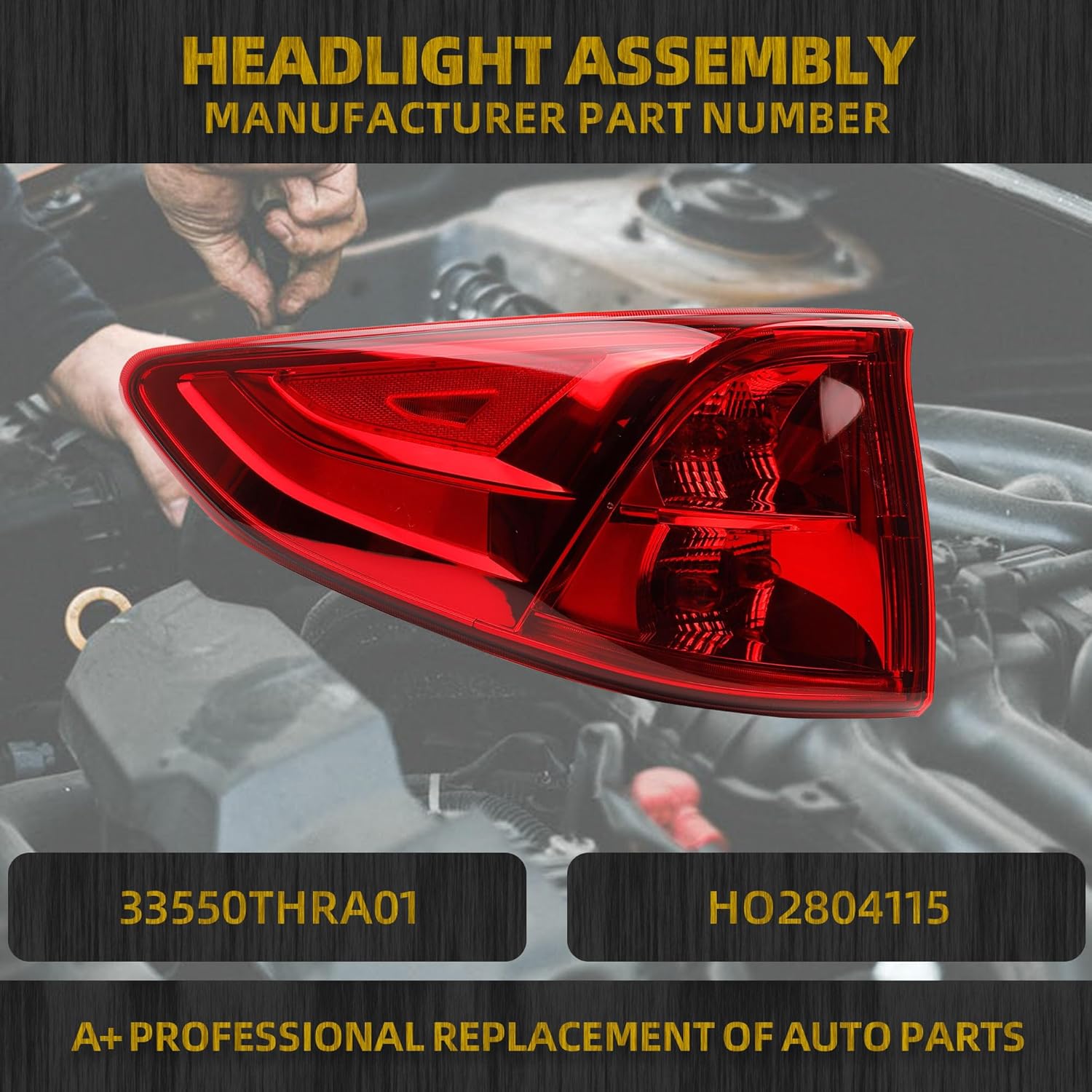 dasbecan left driver side outer tail light compatible with 2018-2024 honda odyssey led rear light tail lamp replace# 33550thra01 ho2804115 outer left driver side