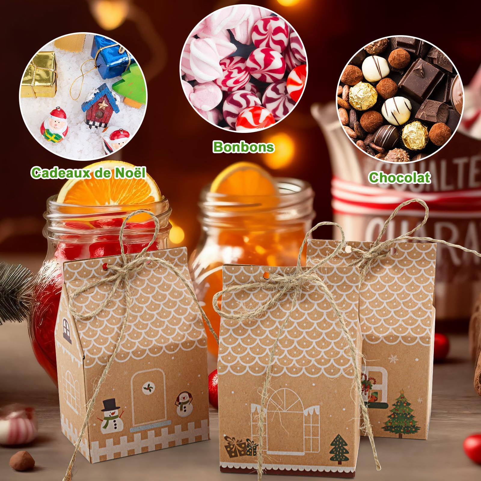 24 Pièces Boîte Cadeau De Noël, Calendrier De L'Avent, Boîte à Bonbons