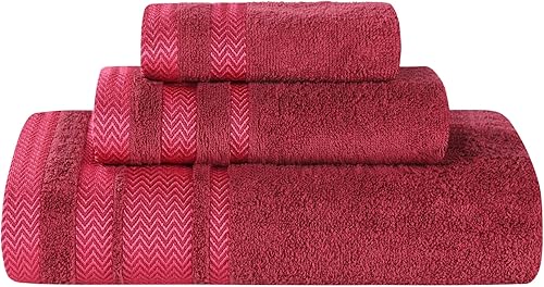 Superior Juego de toallas de algodón de 3 piezas, toallas absorbentes suaves de felpa, artículos esenciales para el baño, ducha, spa, lujo,