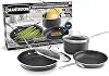 Granitestone Original Set of 5 non-stick cookware Scratch-resistant pots and pans Granite-coated anodized Dishwasher-safe PFOA-free Kitchenware to watch on TV