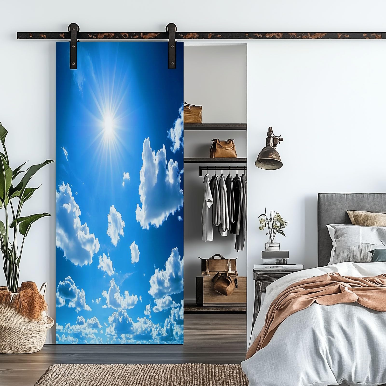 3D Selbstklebende Türfolie „Blauer Himmel Mit Wolken“ – 77 X 200 Cm, Für Innentüren & Balkontüren