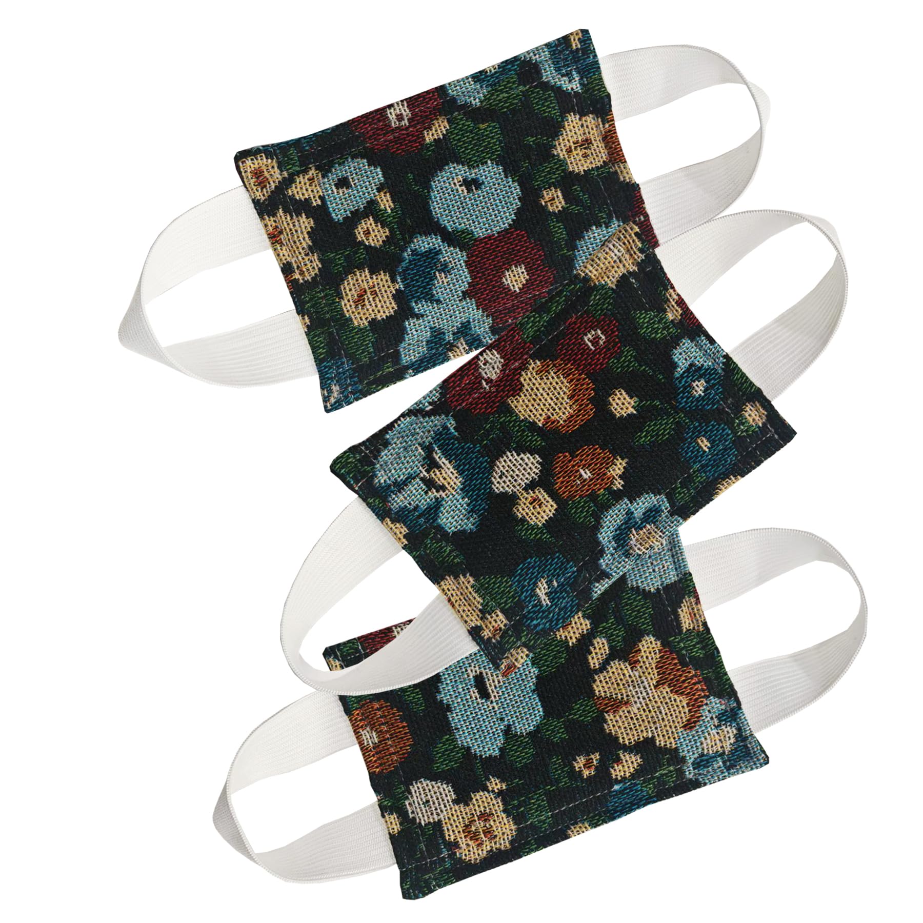 Baby Proof Door Silencer &amp; Cloth Latch Cover, Quiet Close Anti-Slam Pads to Prevent Slamming and Accidental Locking, for Nursery and Toddler Safety (3, Black Floral Pattern, 4.1 * 3.1 inches)