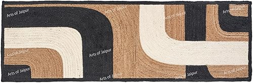 Miniatura 4 de ARTS OF JAIPUR Collection - Alfombra de pasillo de 3 x 10 pies, color negro y blanco, alfombra de pasillo de cocina, alfombra de pasillo de