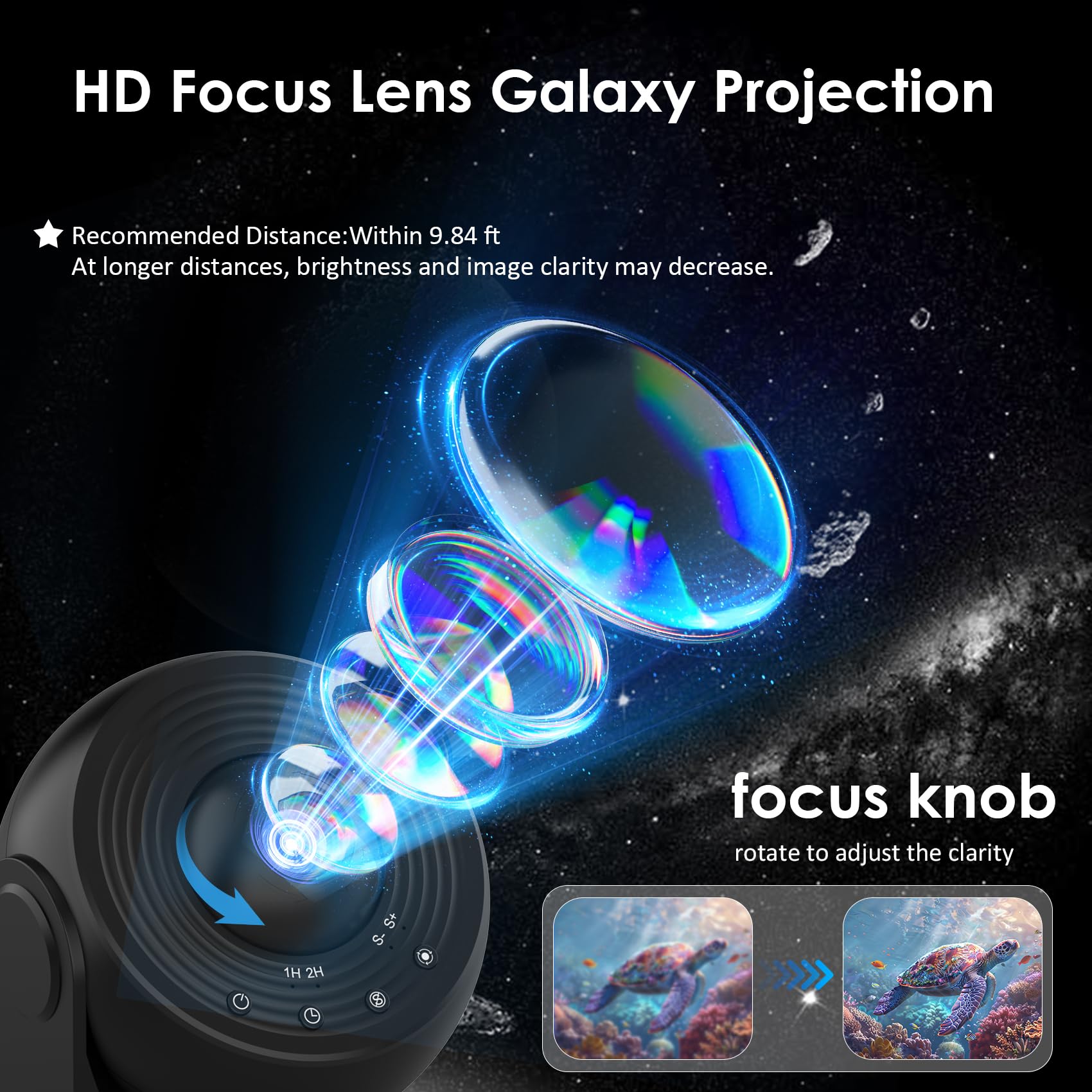 Proyector Galaxy Pro para dormitorio, proyector de estrellas planetario 25 en 1 con sistema solar y constelación, proyector de techo de nebulosa LED giratorio de 360°, luz nocturna con temporizador