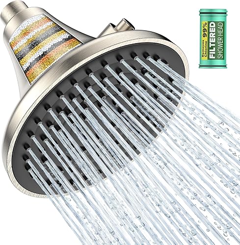 Miniatura 9 de Cabezal de ducha filtrado de alta presión, reemplazo de filtro de un botón, elimina el cloro y las impurezas, di adiós a la piel seca y al cabello