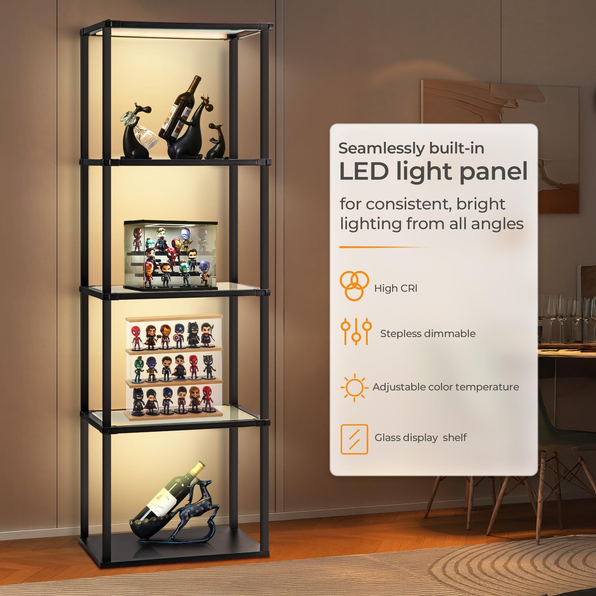 Led Remote Shelf Display Shelf Lamp Display Shelf Floor Lamp With Remote - 3 Color ...