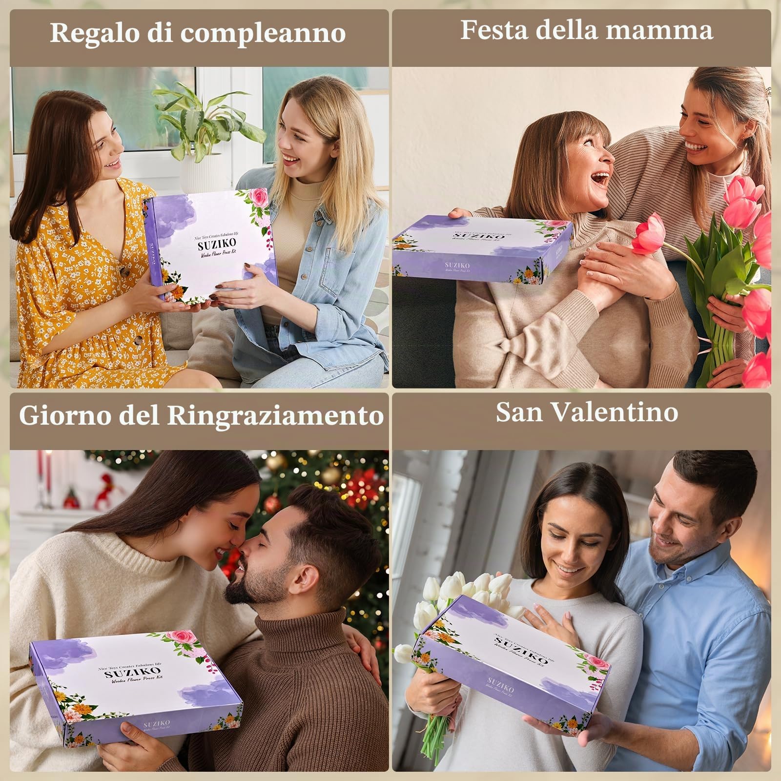 Suziko Large Flower Press Kit per adulti e bambini Kit per la conservazione dei fiori e delle piante Misura 10,8" x 6,9" Suziko Leaves Press & Flower Press è un grande regalo per gli amanti