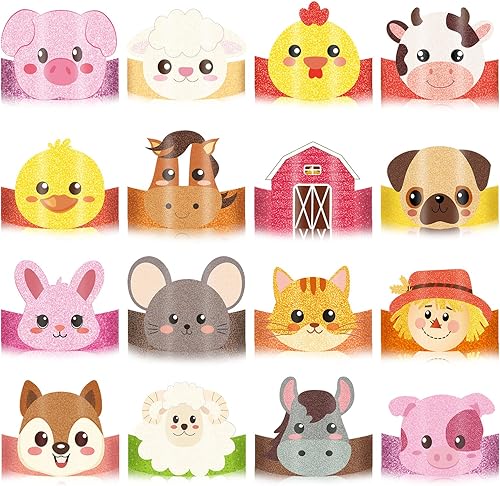 Yinder Diademas de animales, 48 diademas de animales de granja para niños, fiesta de cumpleaños, sombreros de selva, safari, zoológico, animales