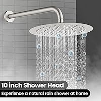 Vista 2 de Airuida Accesorios de ducha de 2 funciones, juego de grifo de ducha montado en la pared para baño, ducha de mano de latón de alta presión