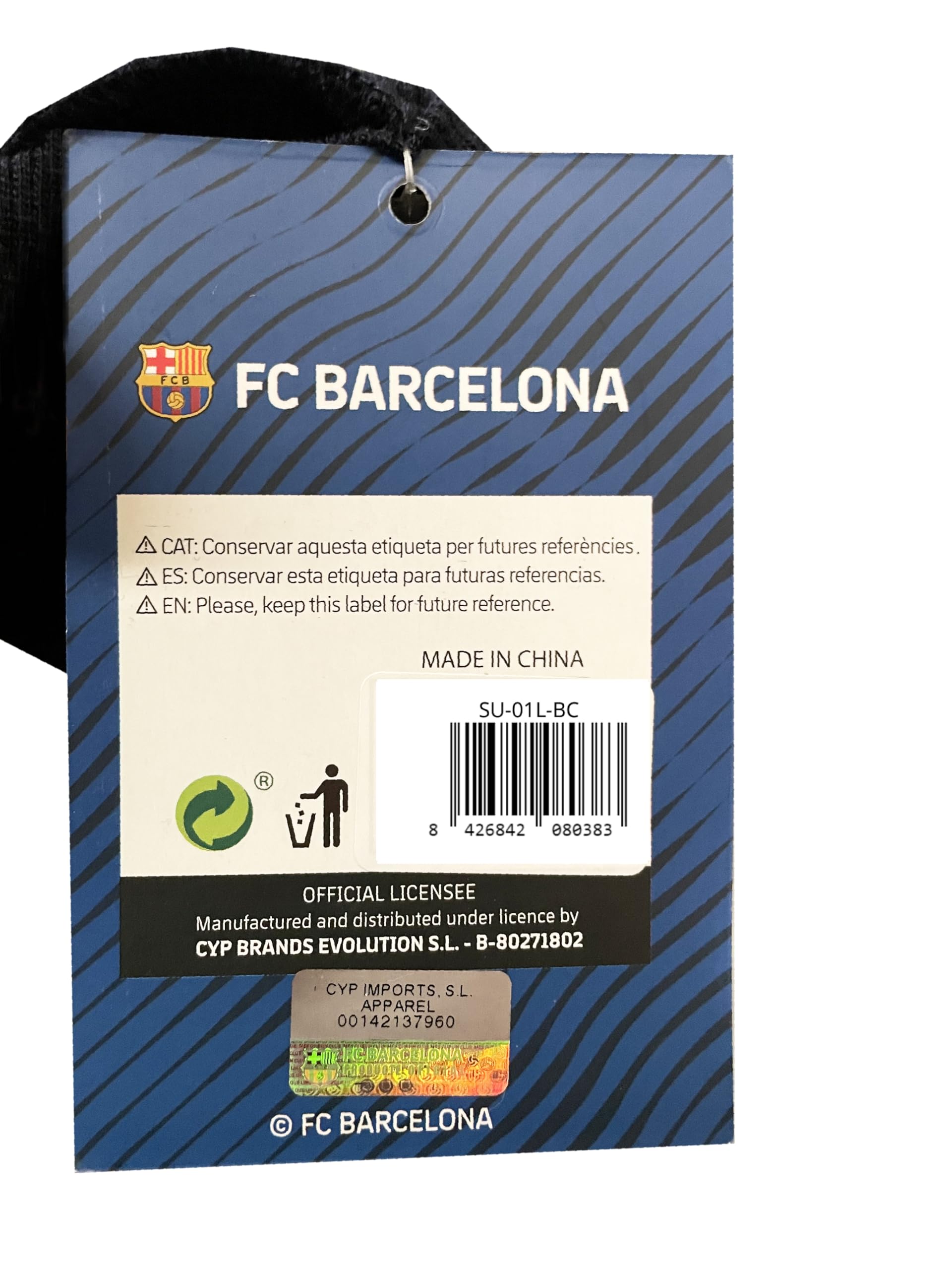 CYPBRANDS FC Barcelona SU-01L-BC Felpa per Cane, Taglia L, Multicolore