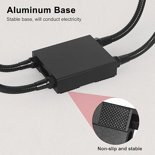 Miniatura 5 de Helping Hands - Herramienta de tercera mano para soldar con base de aluminio, 4 brazos de metal flexibles y clips de cocodrilo, herramienta de