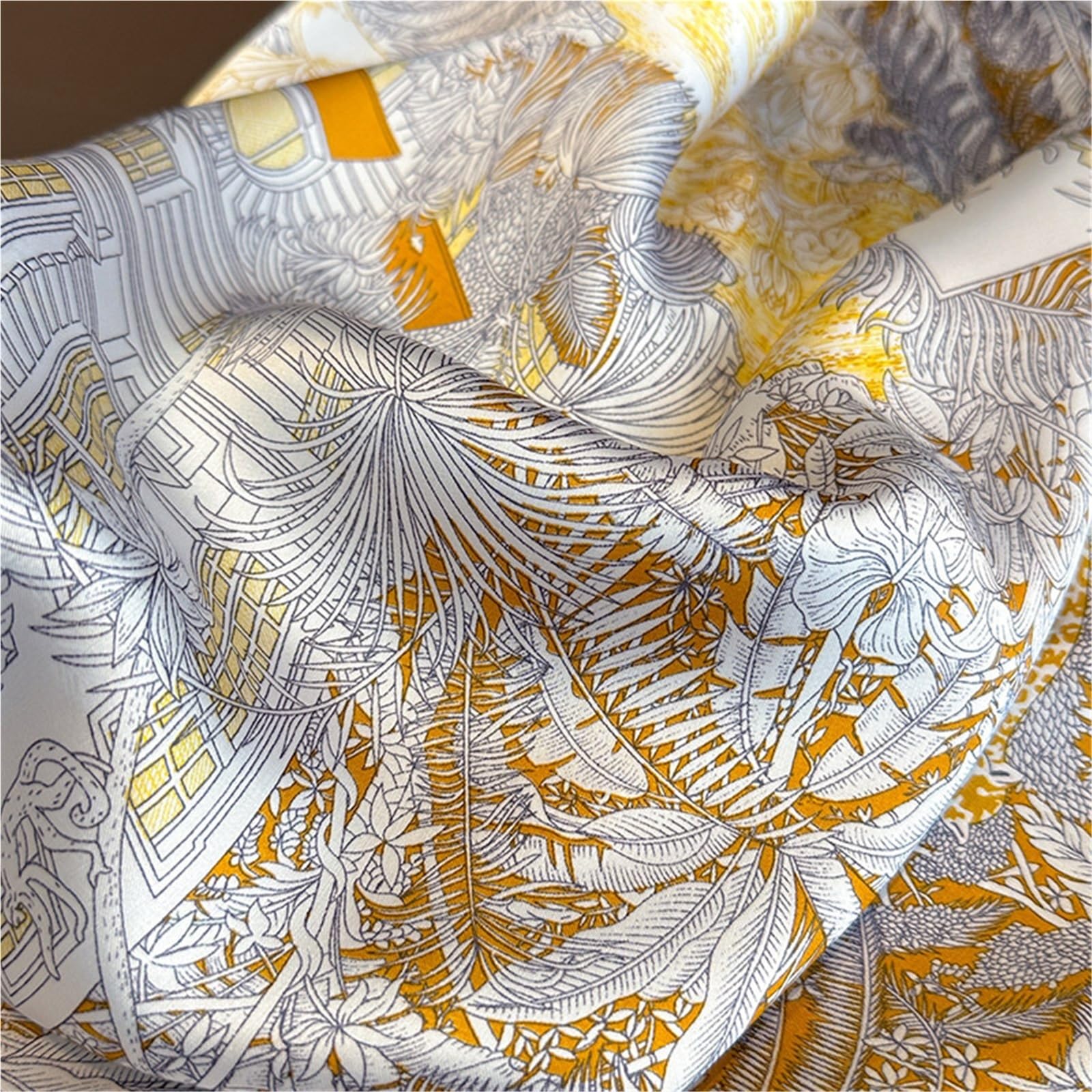 Bufandas, Pañuelo Cuadrado de Seda con Estampado Floral for Mujer, pañuelo satén diseño for la Cabeza(Color 62)