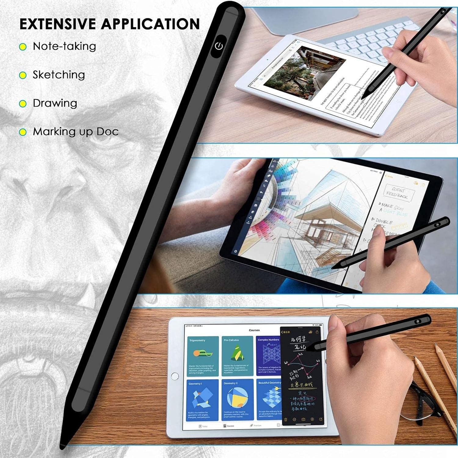 Active Stylus Pen Digital Capacitive Touch for Moto G Stylus 5G - Rechargeable Palm Rejection Compatible with Motorola Moto G Stylus 5G