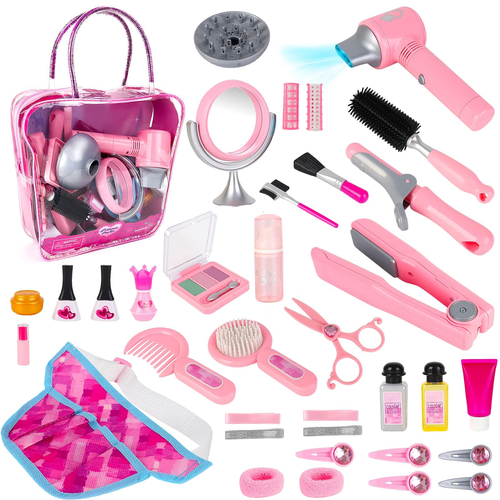 Uteruik – Sèche-cheveux Jouet Simulateur Pour Enfant, Mini Appareil électroménager, Jeu De Rôle éducatif, Cadeau Anniversaire, Bleu, 3 Ans+