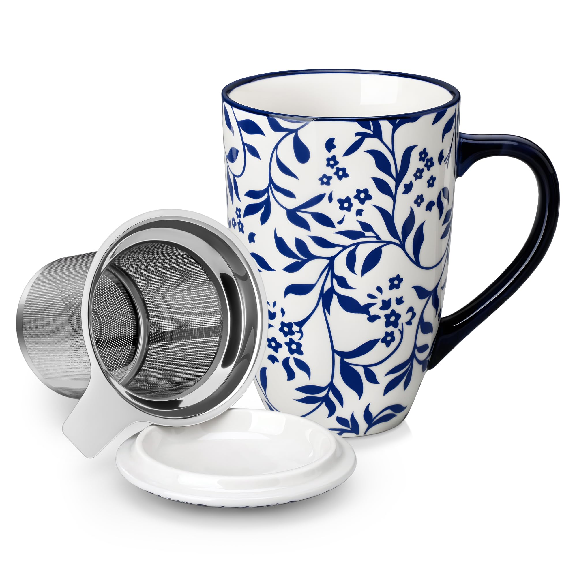 Teetasse mit Deckel und Sieb, vancasso SELENE Becher Set