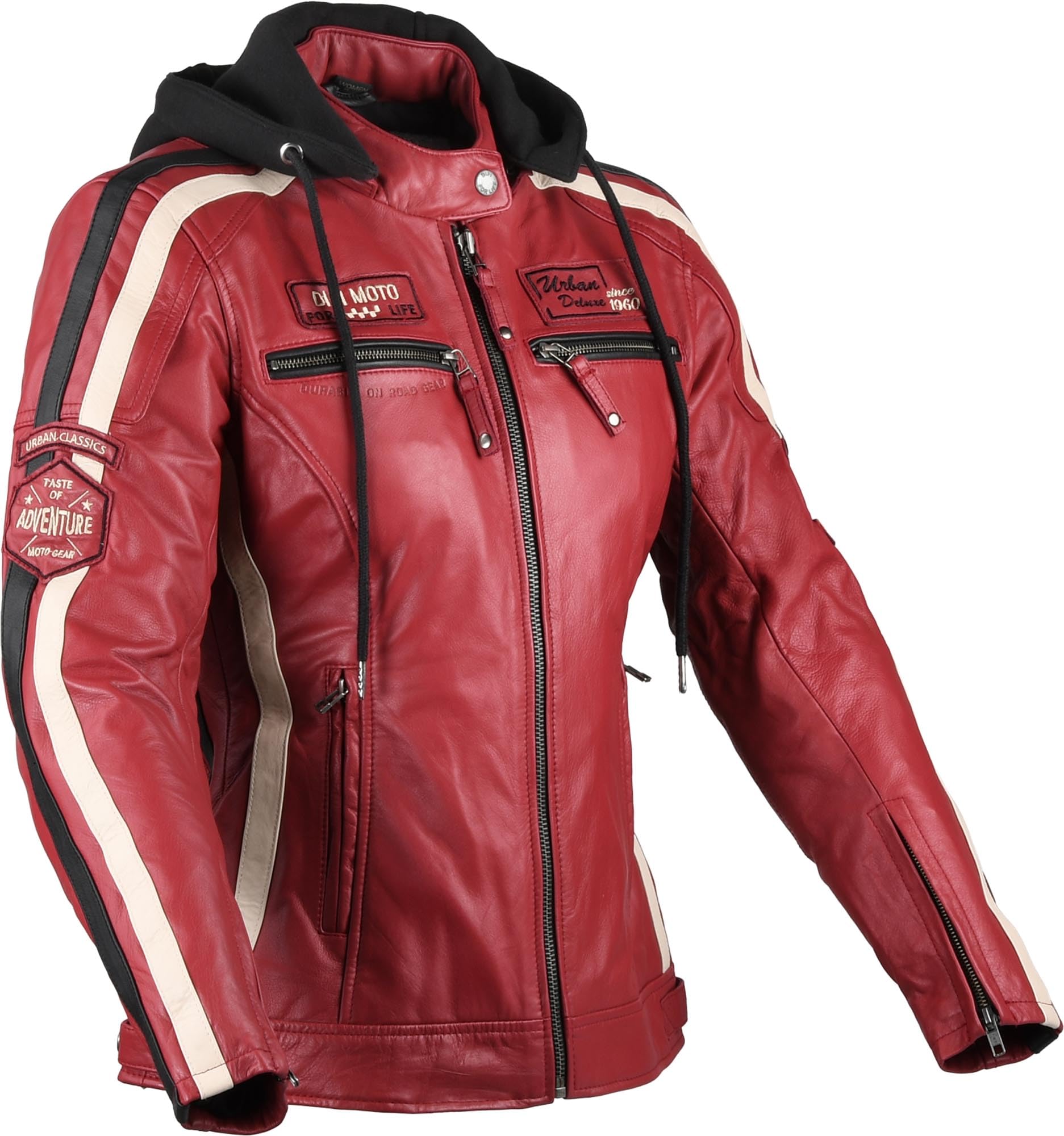DIFI Jolene 3 Skórzana kurtka motocyklowa dla dam, czerwony, 2XL