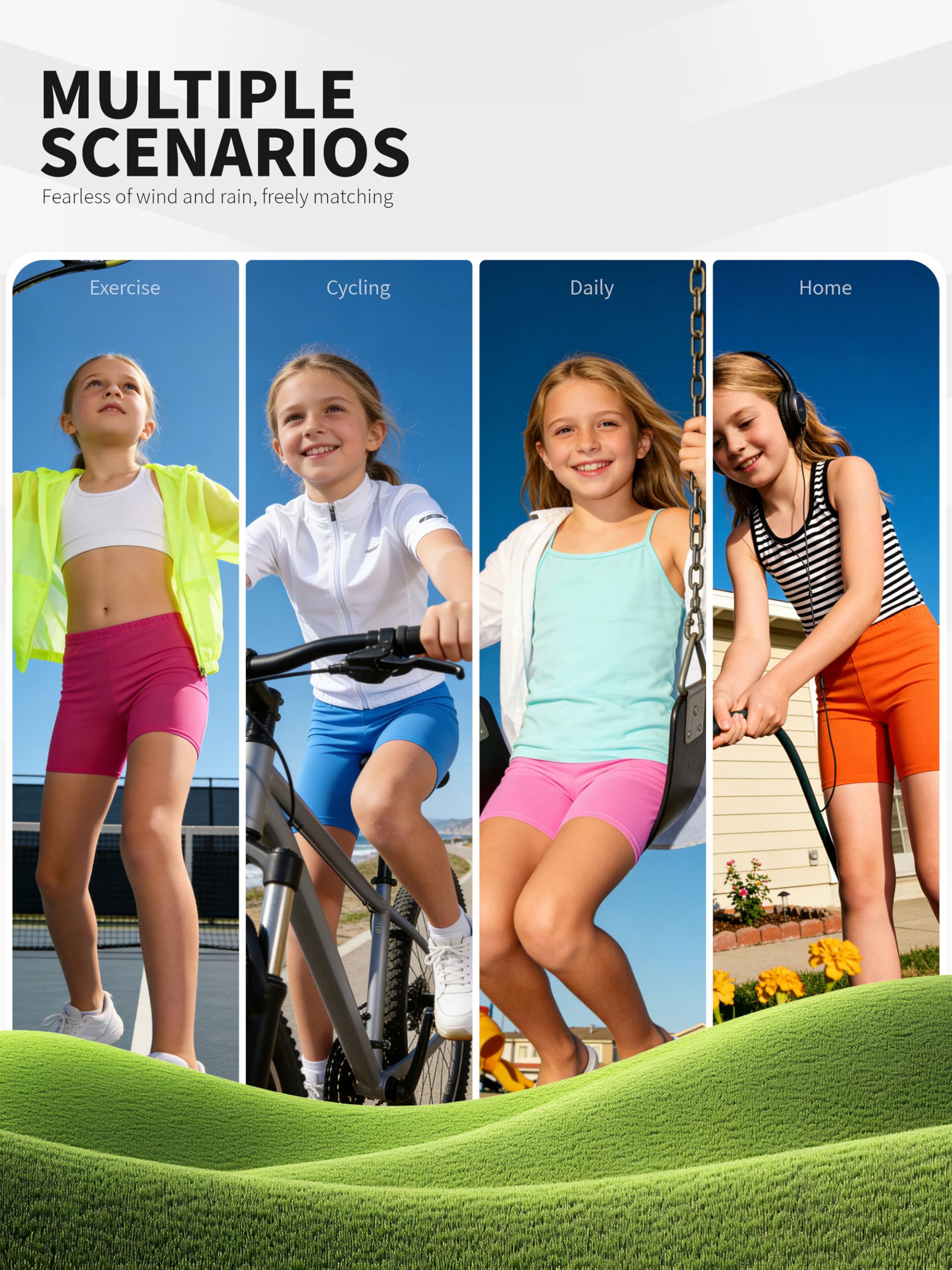10er Pack Radlerhosen für Mädchen | Turnhose & Unterziehshorts für Kleinkinder Weiche Sport Bike Shorts Mehrfarbig Für Tanz, Yoga, Schule