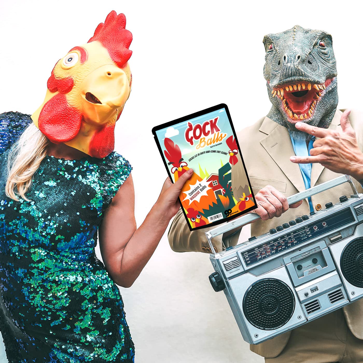 Rooster Bath Balls - Funny Rooster Gifts for Chicken Lovers - Giant Bath Bombs for Adults - Gag Chicken Gift, Country Life, Americana, Handmade in The USA, Orange Coconut