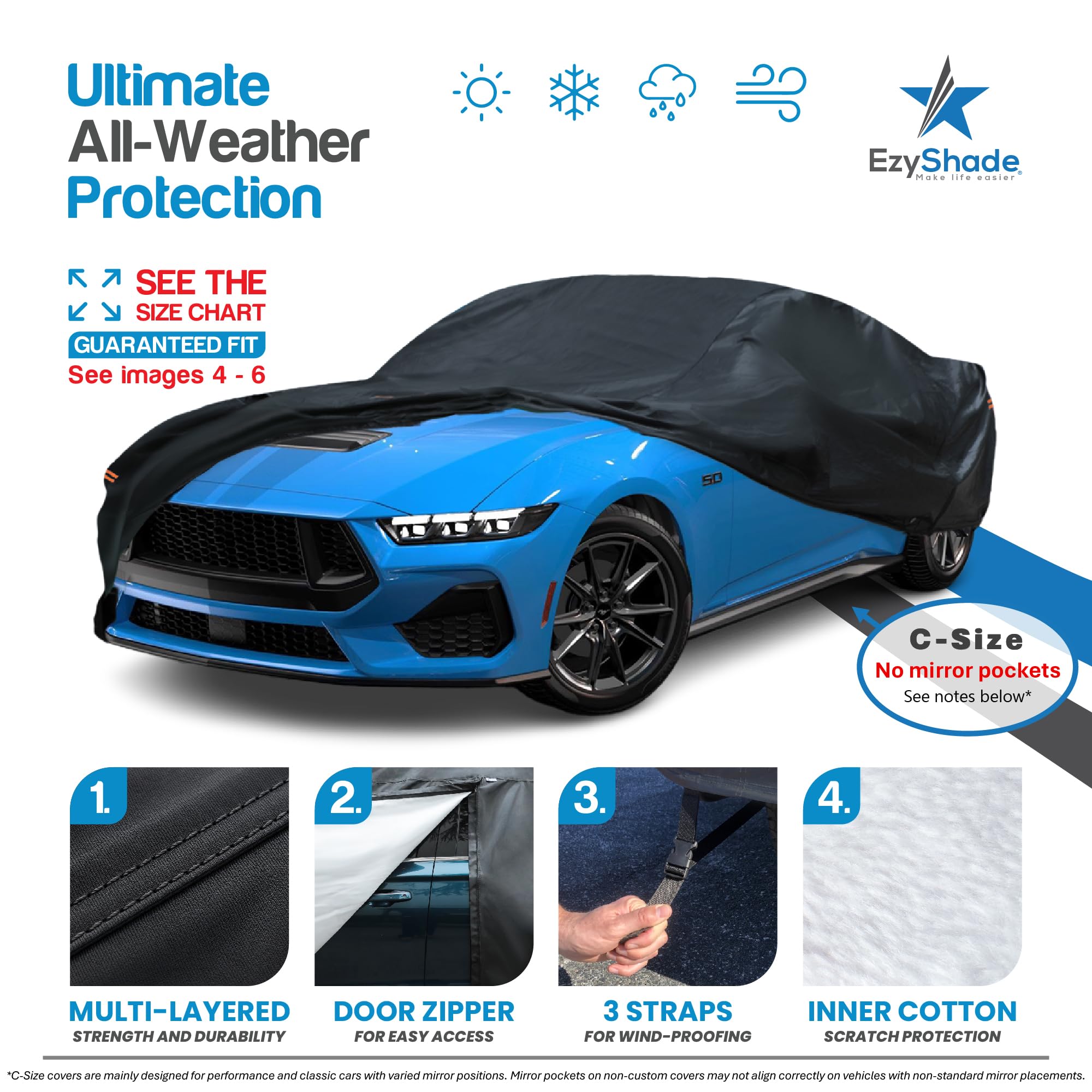 Amazon.com: EzyShade Sports Car Cover Waterproof All Weather. See