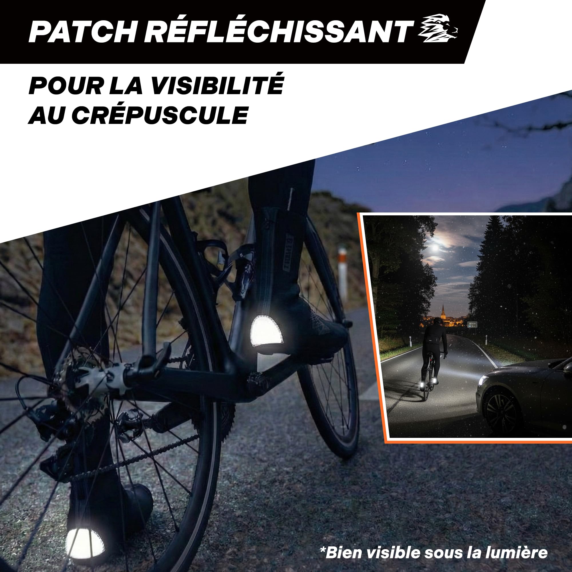 Couvre-chaussures en néoprène pour vélo de course, imperméables, coupe-vent, pour l'hiver - Protection contre la pluie - Réfléchissant