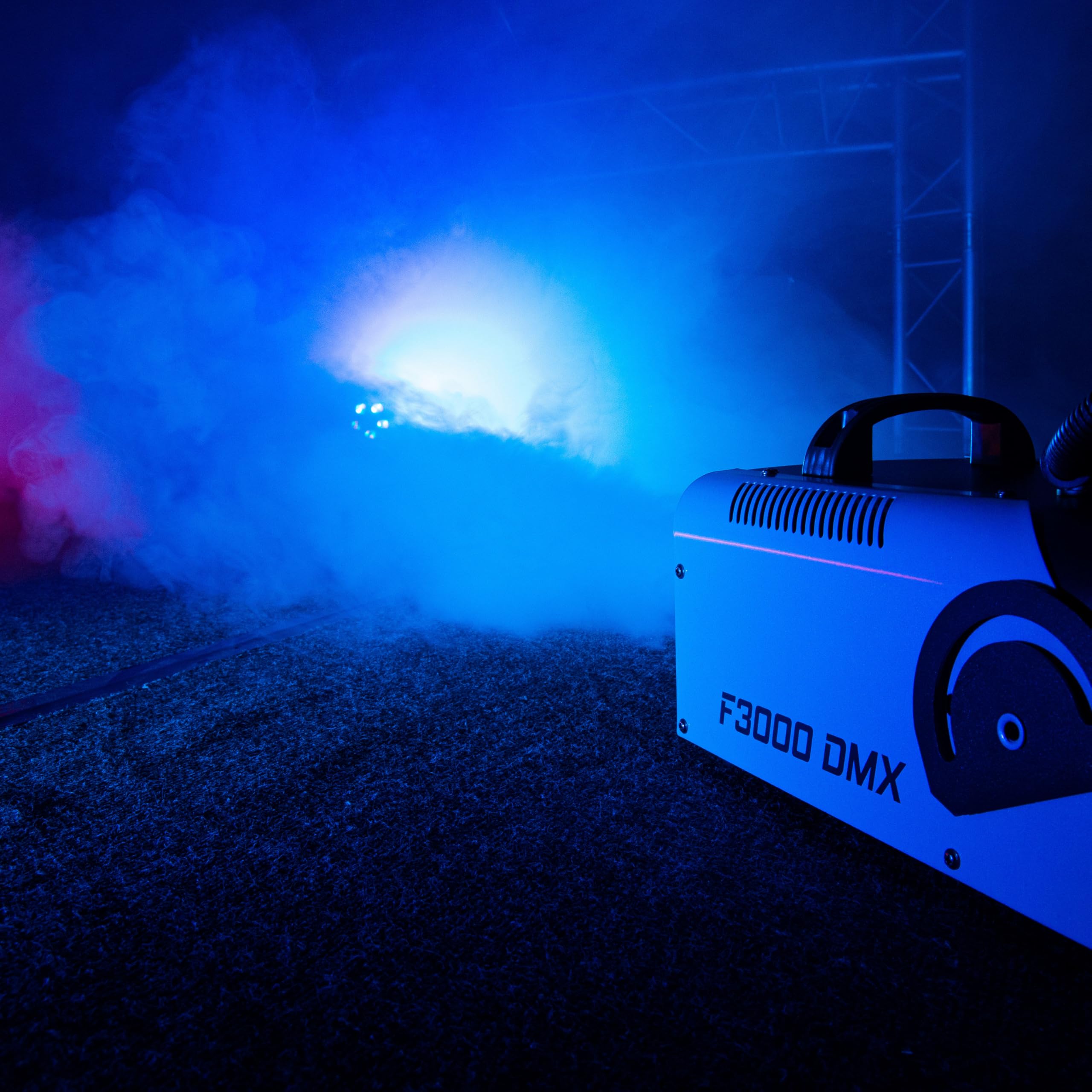 BOOMTONE Machine à fumée F3000 DMX, idéale pour mariage, soirées à thèmes, discothèque, fournie avec deux télécommandes 1 filaire et 1 sans fil, facile à transporter