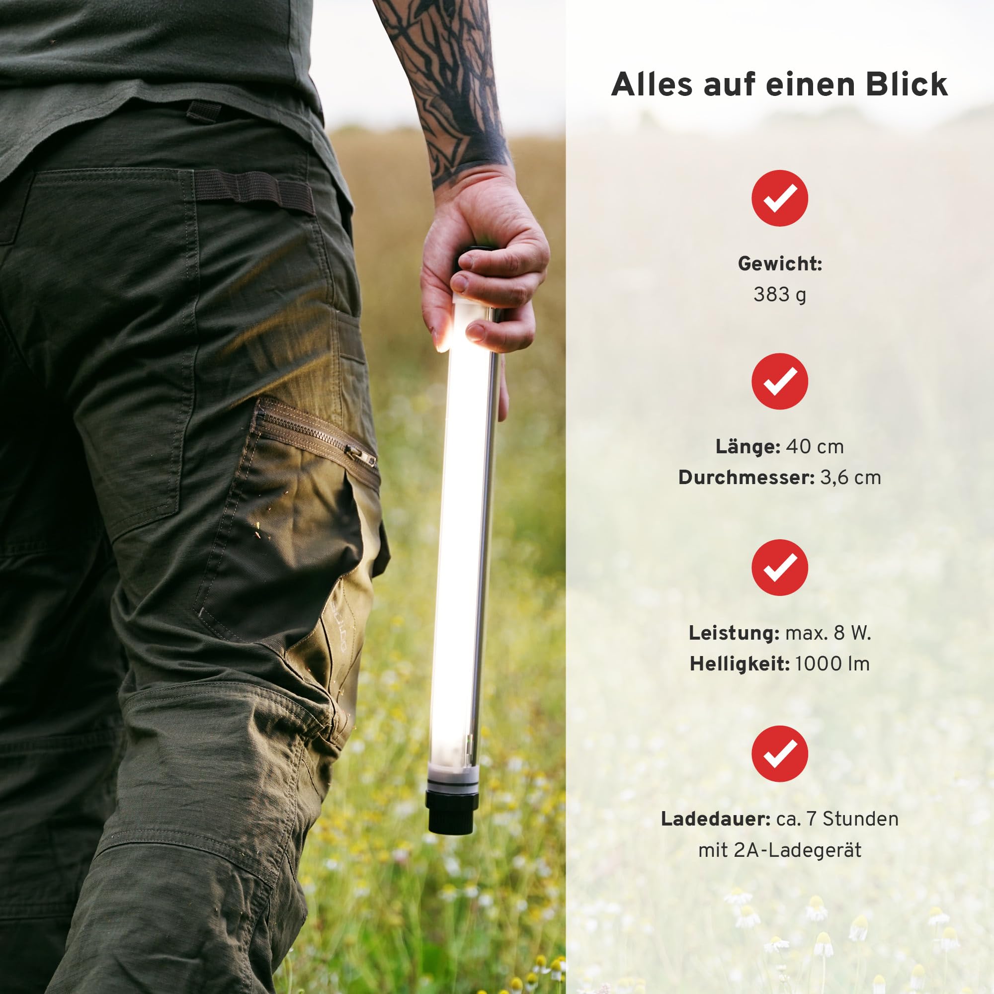 CAMPWERK LED-Camping-Lampe RGB mit Powerbank IP68, Outdoorlampe, multifunktionale Campinglampe, Aufladbar, Helles Licht