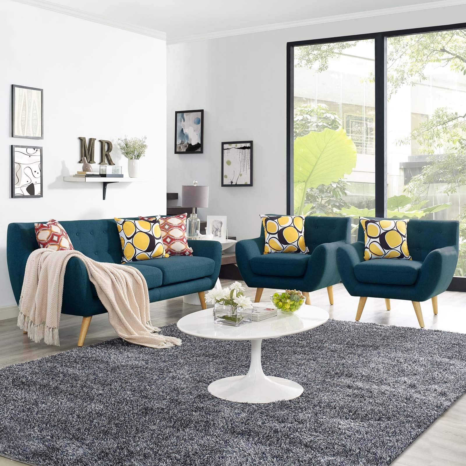 Modway Wit 2 Piece Living Room Set Azure Mw Eei 1770 Azu Modway