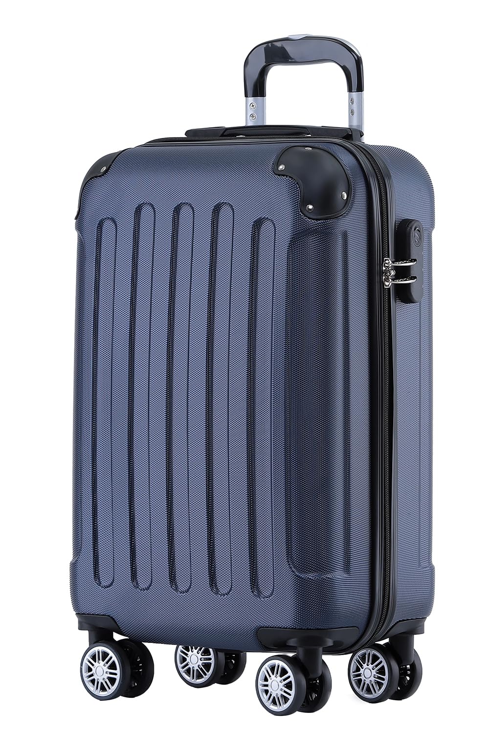 BEIBYE Hartschalen-Koffer Trolley Rollkoffer Reisekoffer Sicherheit Zahlenschloß Zwillingsrolle ABS Material Handgepäck 4 Rollen (M-L-XL-Set)