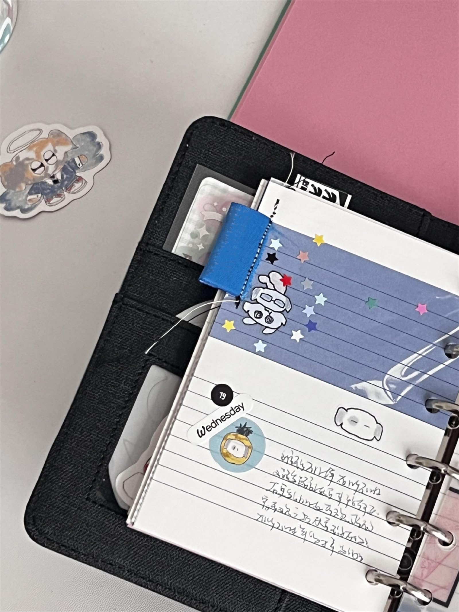 Amazon.co.jp: Laxewzul システム手帳 A7 ノート 6穴リング ビジネス