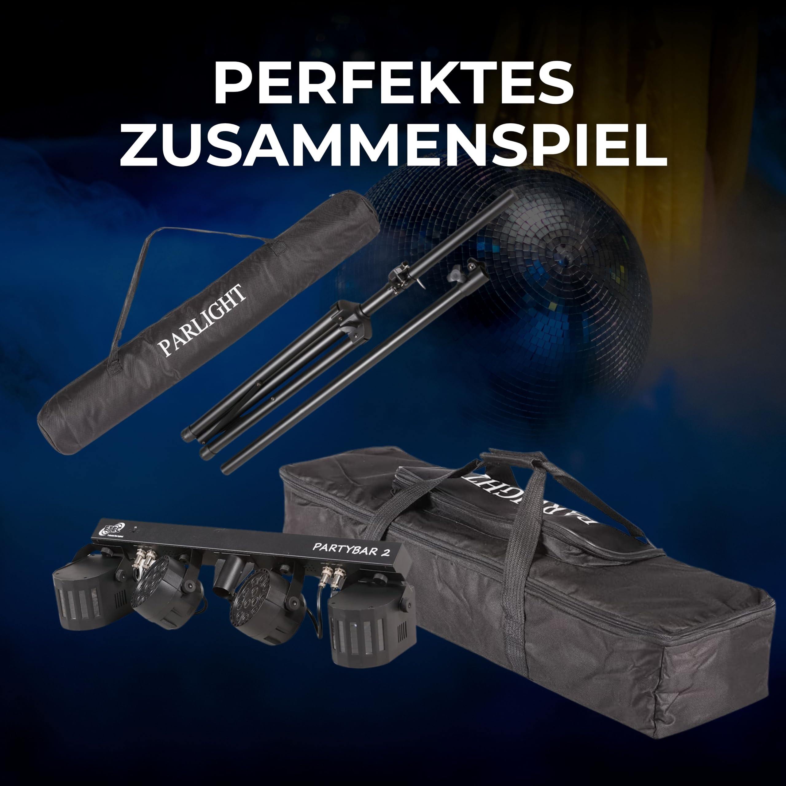 ETEC Professional Softcase Transporttasche für LED Partybar und Stativ – Veranstaltung Bühnenbeleuchtung Party Disco Show DJ