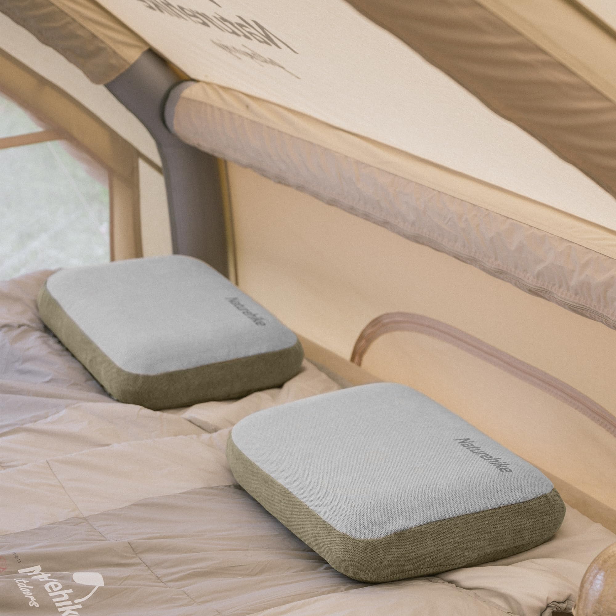 Naturehike Almohada CóModa De Espuma ViscoeláStica para El Cuello, Antibacteriana, Ayuda para Dormir, Antideslizante, Funda Lavable, NúCleo ExtraíBle, CojíN Cervical De Viaje, Almohada para AvióN