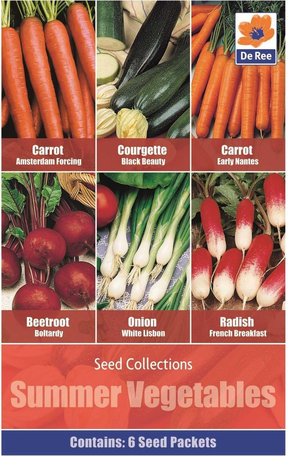 Vegetables Seed Collections - 6 in 1 Pack - Summer Vegetables