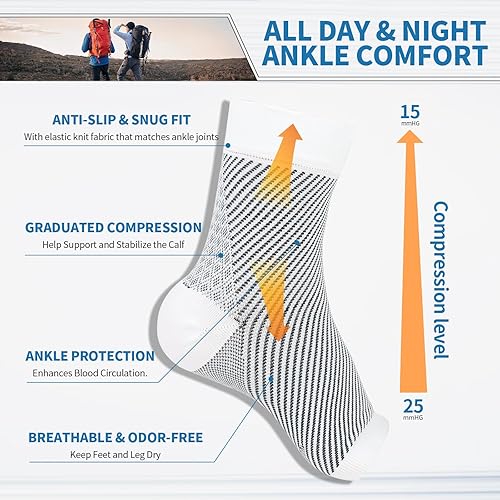 Miniatura 3 de AMEBAE Calcetines de neuropatía para mujeres y hombres, calcetines de fascitis plantar, manga de compresión de tobillo, calcetines de alivio de