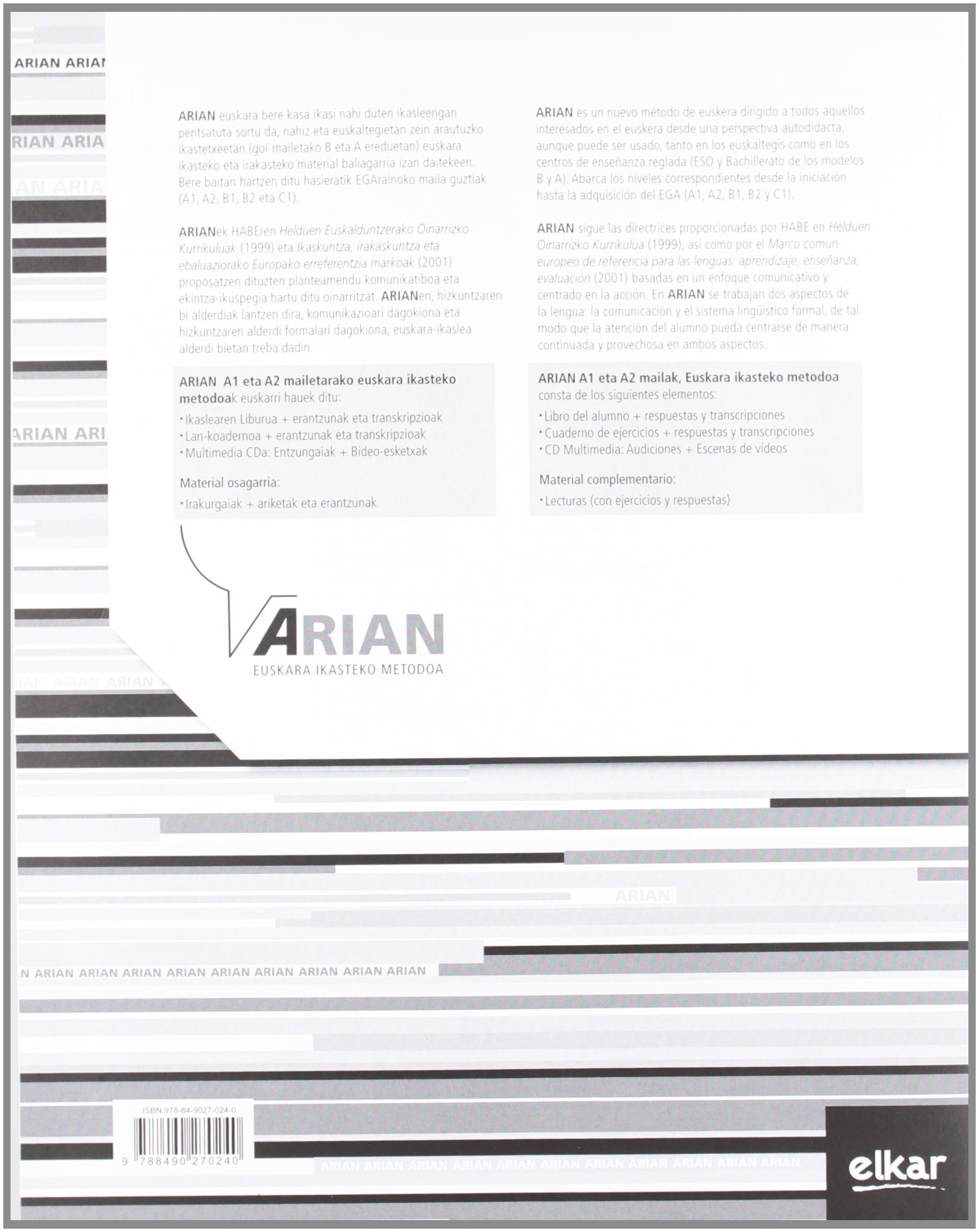 Arian A2.1 Ikaslearen liburua (+CD audioa)