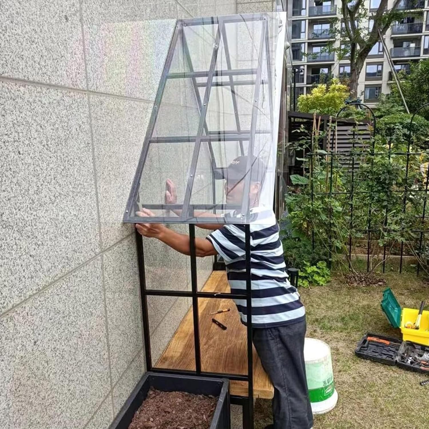 Roof Panels,Clear Polycarbonate Roofing Sheets,Rain Roof Cover,Insulation UV Protection,Cold Frame Replacement Shed Panel,for Greenhouses,Sheds,Carports,Huts,Kennels (1.22x10m)