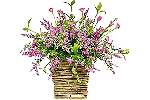 Pink Berry Wildflower Door Hanger Basket Wreath
