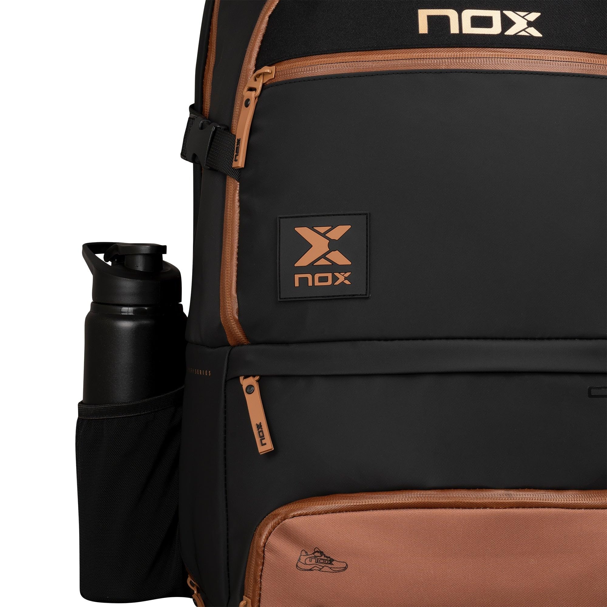NOX Mochila LUXURY OPEN SERIES negro/marrón