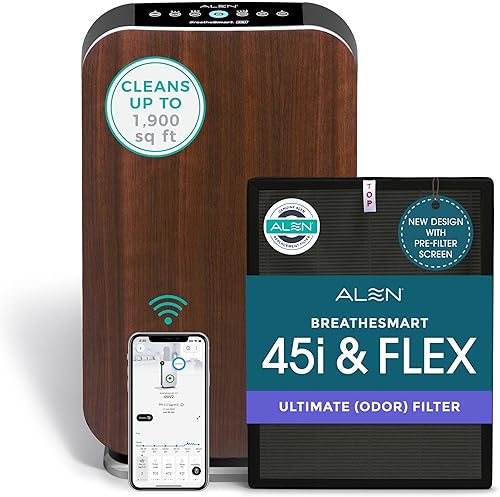 Miniatura 15 de Purificador de aire Alen BreatheSmart 45i HEPA con filtro puro para habitaciones grandes de hasta 1900 pies cuadrados. Perfecto para dormitorios y