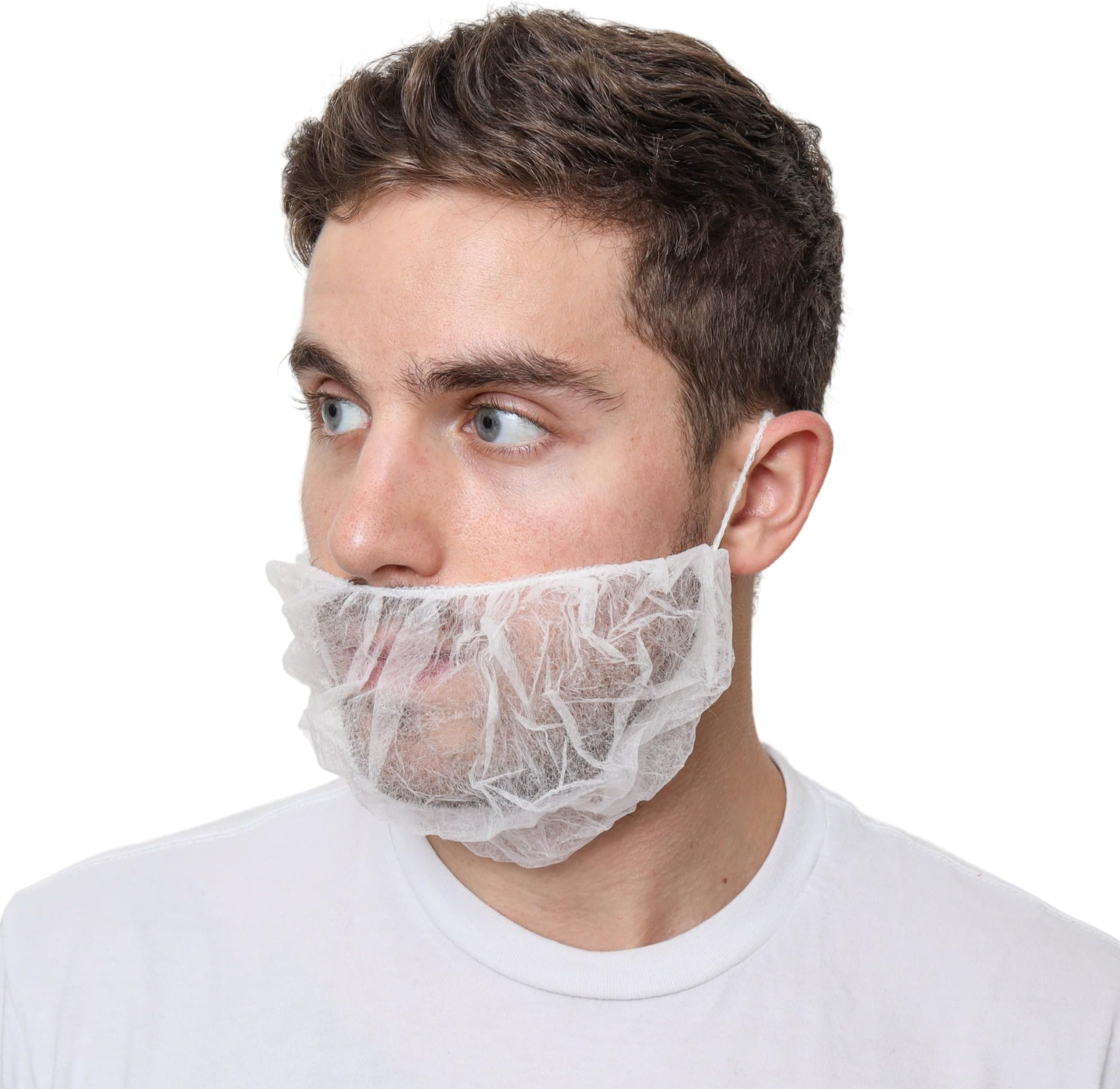 Beard Nets, Disposable Beard Covers, Beard Net for Food Service, Cooking, Cleaning, 18" and 21"