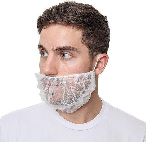 Miniatura 6 de Redes para barba, cubiertas desechables para barba, red de barba para servicio de alimentos, cocina, limpieza, 18 y 21 pulgadas Blanco,Negro