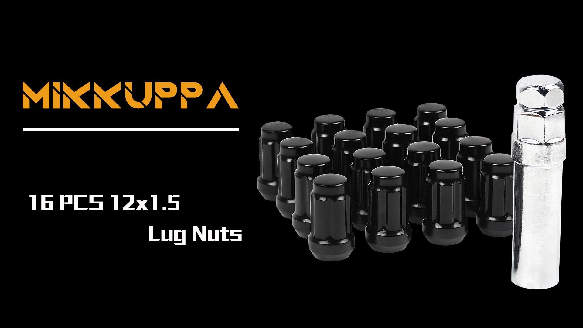 Amazon.com: MIKKUPPA 16PCS M12x1.5 Lug Nuts, Black Spline