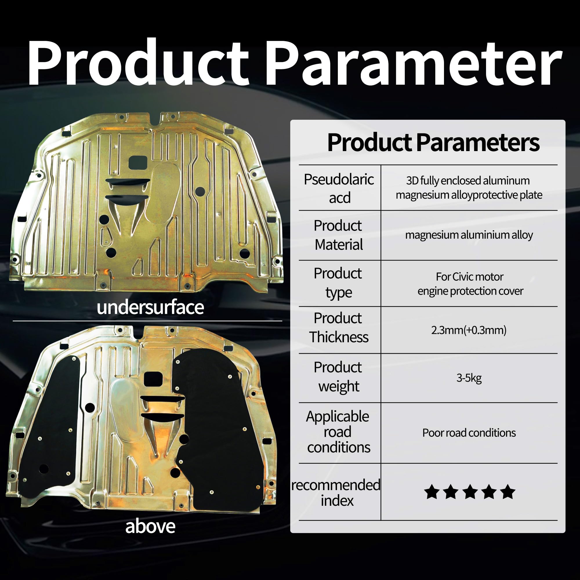 Amazon.com: Runfider 74110-TBA-A00 90674-TY2-A01 Al-mg Alloy  