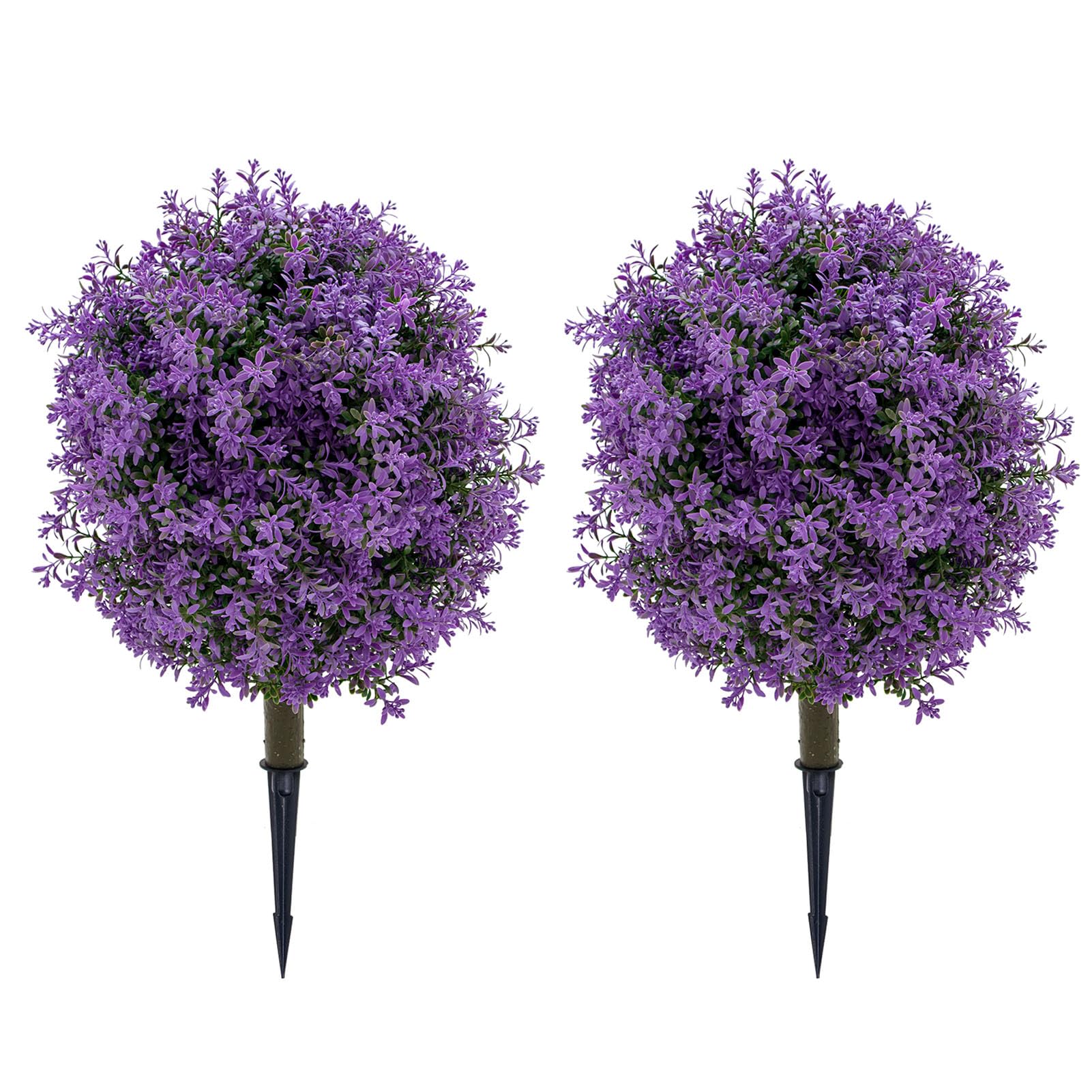 – Fockety Artificial Cypress Topiary Outdoor Plants, Utdoor Plan Artificial Cedar Topiary Tree with Spikes Faux Cedar Bushes Shrubs Faux Cypress Plants for Front Porch Decor Purple