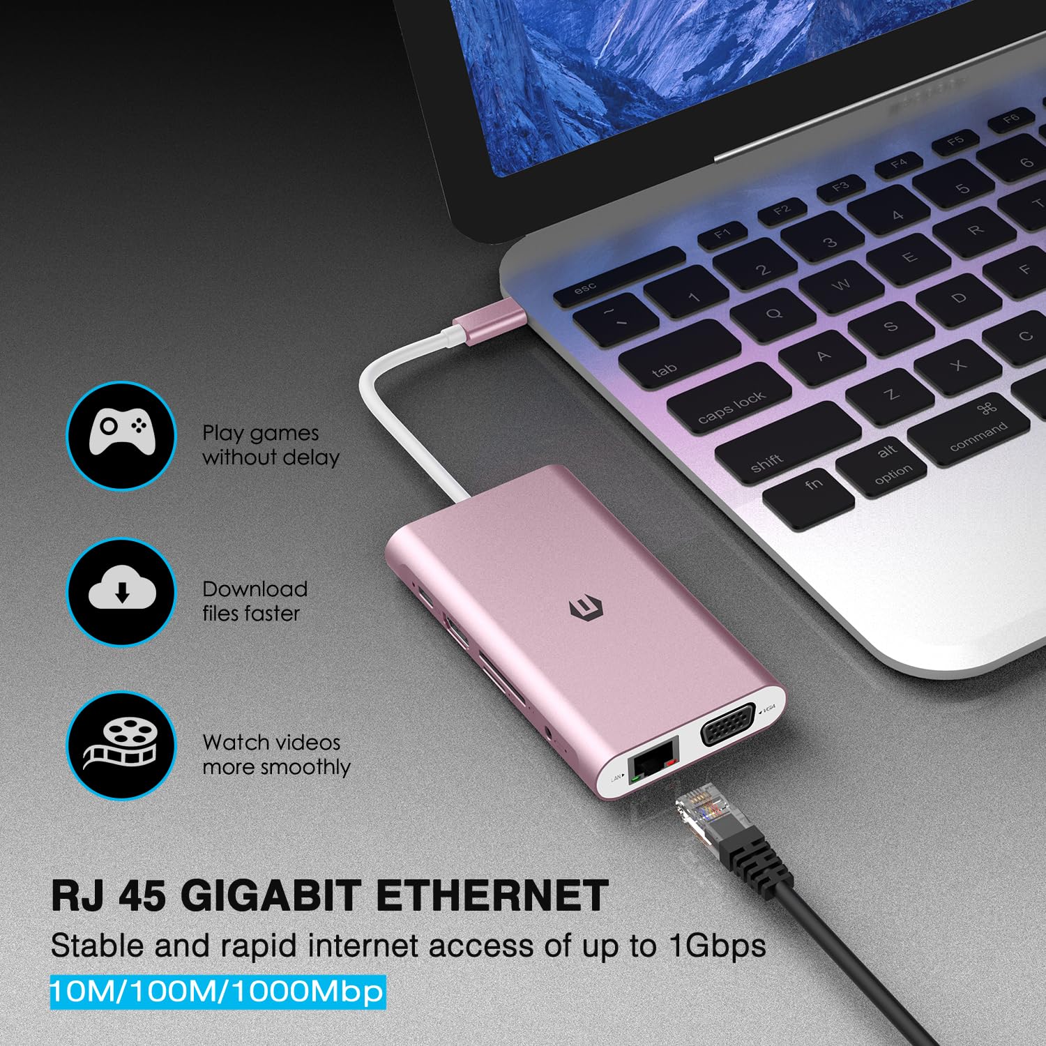 Hub USB C, adattatore 11 in 1 USB C con Vga, audio 3,5 mm, 4 USB A, docking station USB C per MacBook Pro, Surface Pro e dispositivi di tipo C