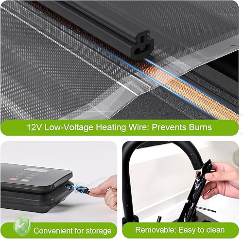 Miniatura 8 de Máquina selladora al vacío de alimentos, 90KPA con báscula de cocina, automática de un solo toque, múltiples modos, con 10 bolsas selladoras y 1