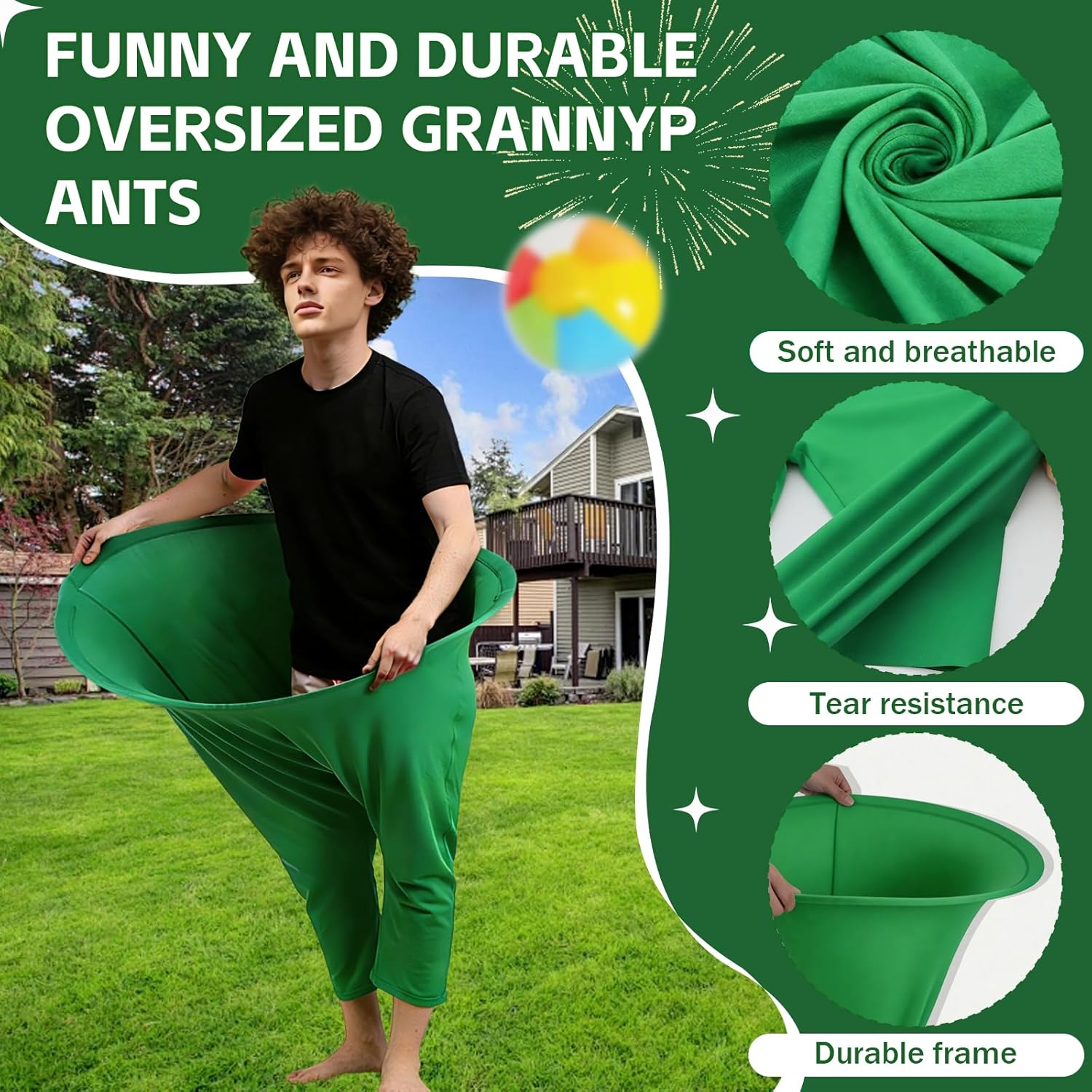 Granny Pants Yard Game, Granny Pants Outdoor Party Game Granny Pants Outdoor Game with Bouncy Balls and Pump Fun Family Reunion & Adult Yard Games for Groups